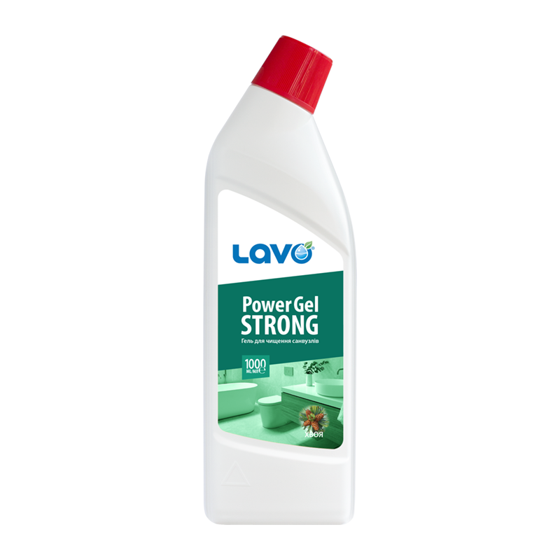 Гель для чищення санвузлів LAVO® POWER GEL STRONG "Хвоя", пл. 1000 мл